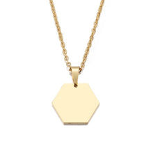 Load image into Gallery viewer, DOTIFI Stainless Steel Necklace For Women Lover's Gold And Silver Color Hexagonal Pendant Necklace Engagement Jewelry