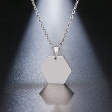 Load image into Gallery viewer, DOTIFI Stainless Steel Necklace For Women Lover's Gold And Silver Color Hexagonal Pendant Necklace Engagement Jewelry