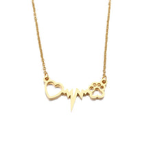 Load image into Gallery viewer, Cats Paws Love Heart Necklace