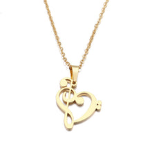 Load image into Gallery viewer, Heart Of Treble And Bass Clefs Infinity Necklace