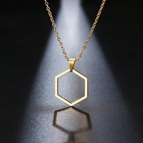 Minimalist Hexagonal Necklace