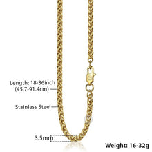 Load image into Gallery viewer, Braided Wheat Link Necklace
